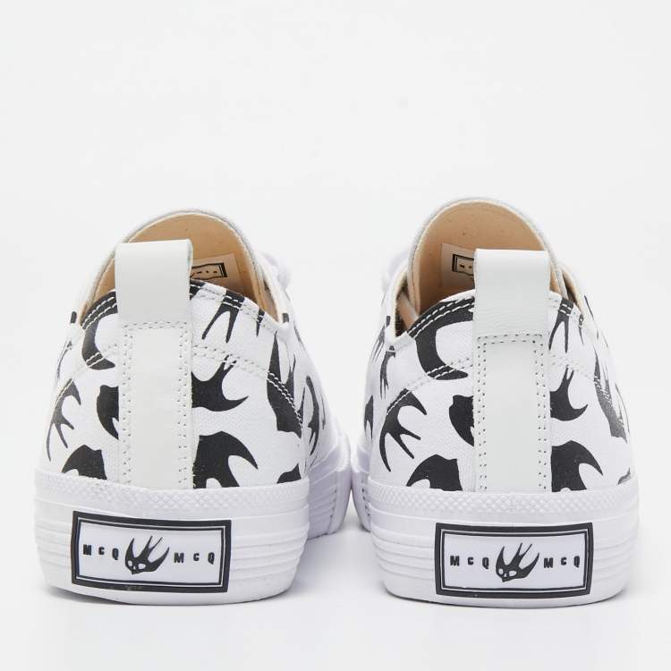 Pre Owned McQ by Alexander McQueen White Canvas Low Top Sneakers Size 42