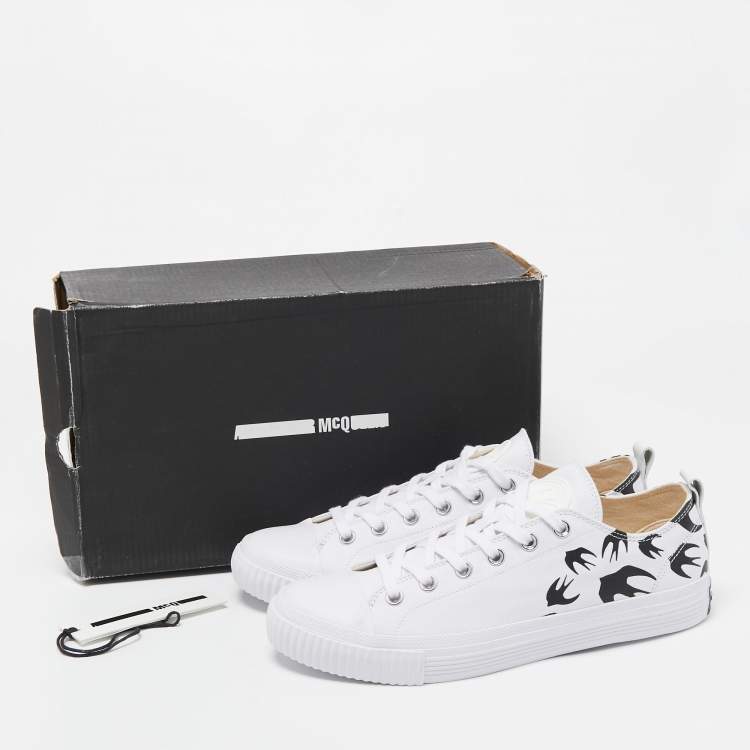 Pre Owned McQ by Alexander McQueen White Canvas Low Top Sneakers Size 42