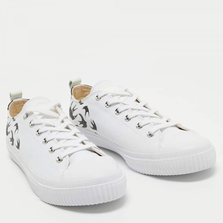 Pre Owned McQ by Alexander McQueen White Canvas Swallow Sneakers Size 44
