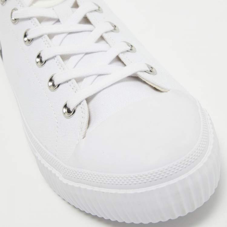 Pre Owned McQ by Alexander McQueen White Canvas Swallow Sneakers Size 44