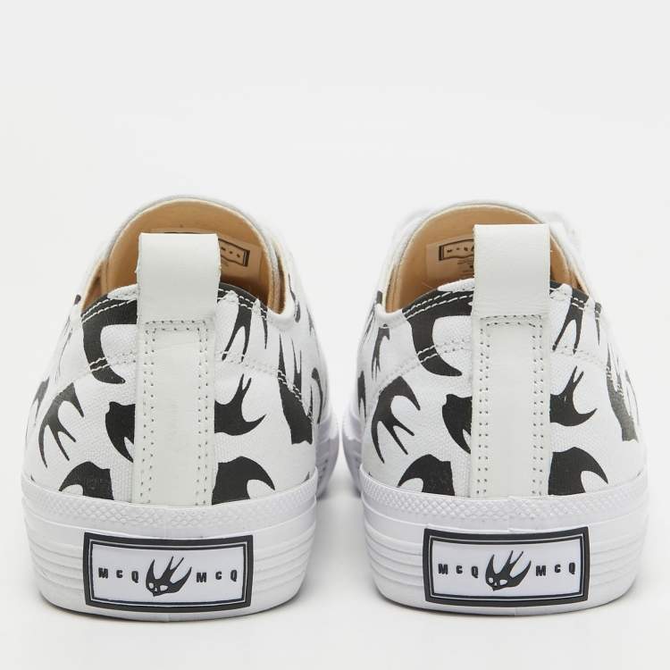 Pre Owned McQ by Alexander McQueen White Canvas Swallow Sneakers Size 44