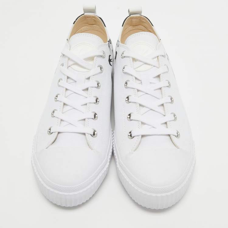 Pre Owned McQ by Alexander McQueen White Canvas Swallow Sneakers Size 44