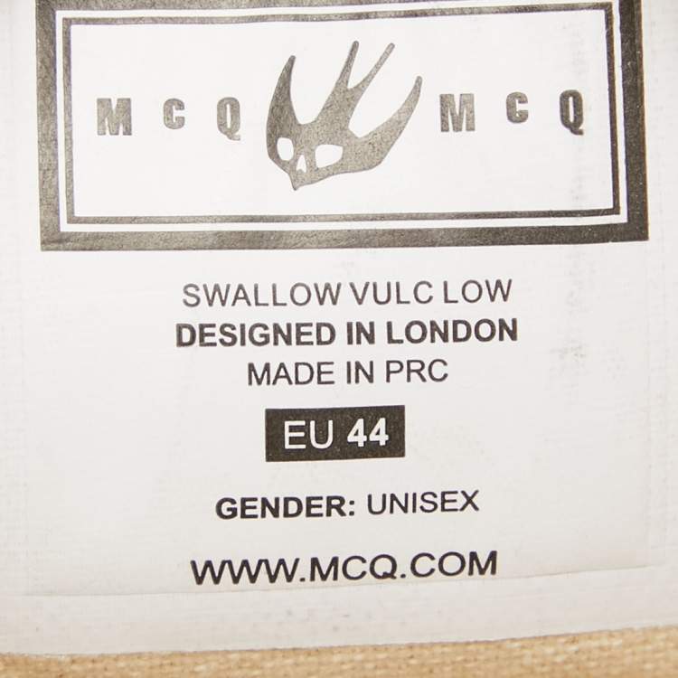 Pre Owned McQ by Alexander McQueen White Canvas Swallow Sneakers Size 44