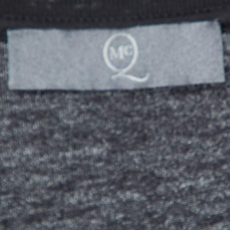 Pre Owned McQ by Alexander McQueen Black Logo Print Cotton Crew Neck T-Shirt S