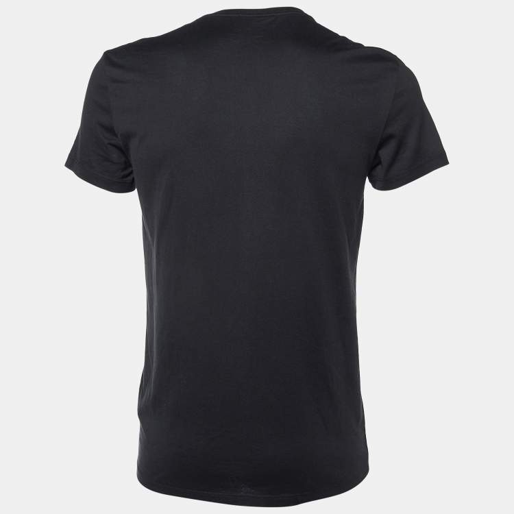 Pre Owned McQ by Alexander McQueen Black Logo Print Cotton Crew Neck T-Shirt S