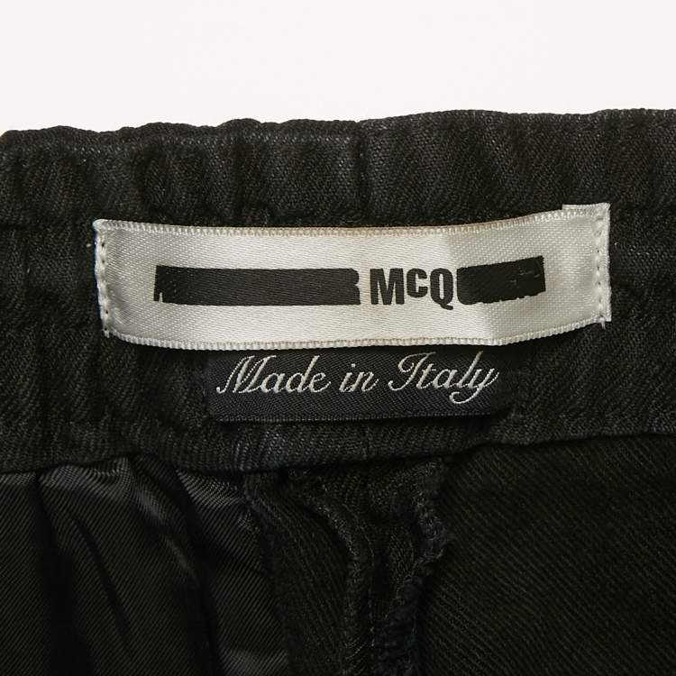Pre Owned McQ by Alexander McQueen Black Denim Jogger Pants L
