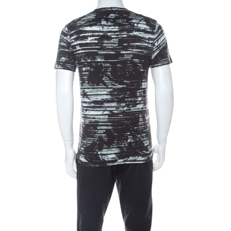 Pre Owned McQ by Alexander McQueen Brown and White Worn Striped Cotton T Shirt M 