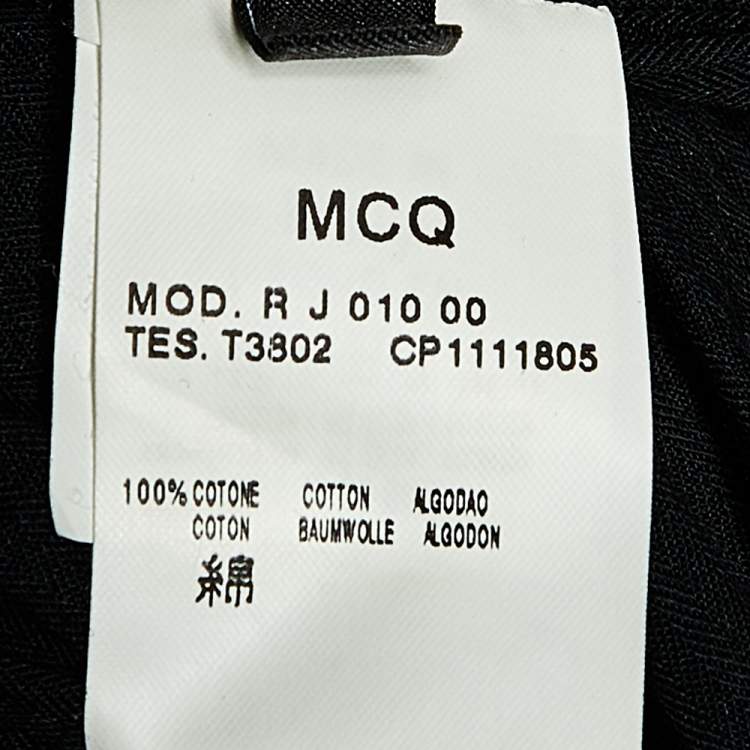 Pre Owned McQ by Alexander McQueen Black Faded Denim Oversized Zip Front Coat XS