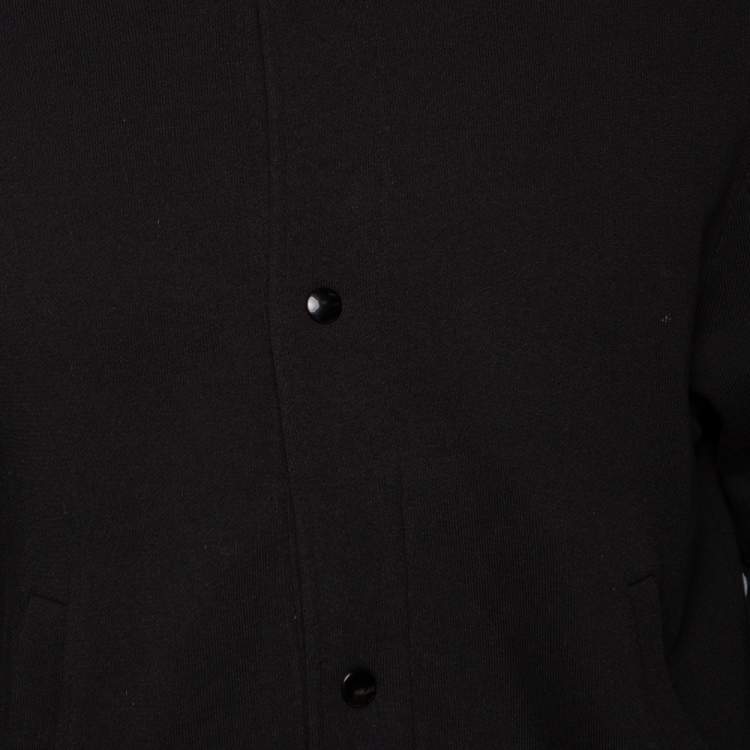 Pre Owned McQ by Alexander McQueen Black Cotton Knit Hooded Jacket S 