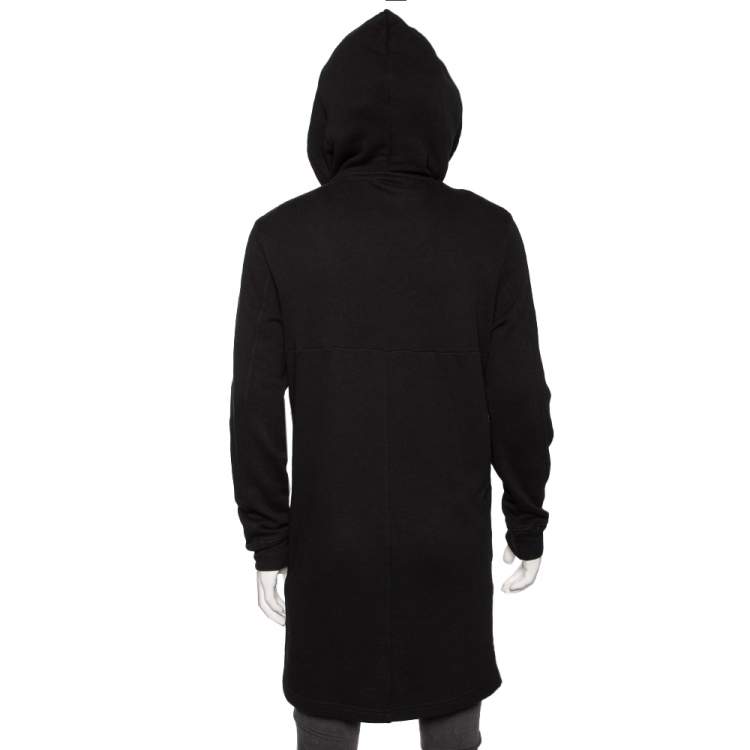 Pre Owned McQ by Alexander McQueen Black Cotton Knit Hooded Jacket S 