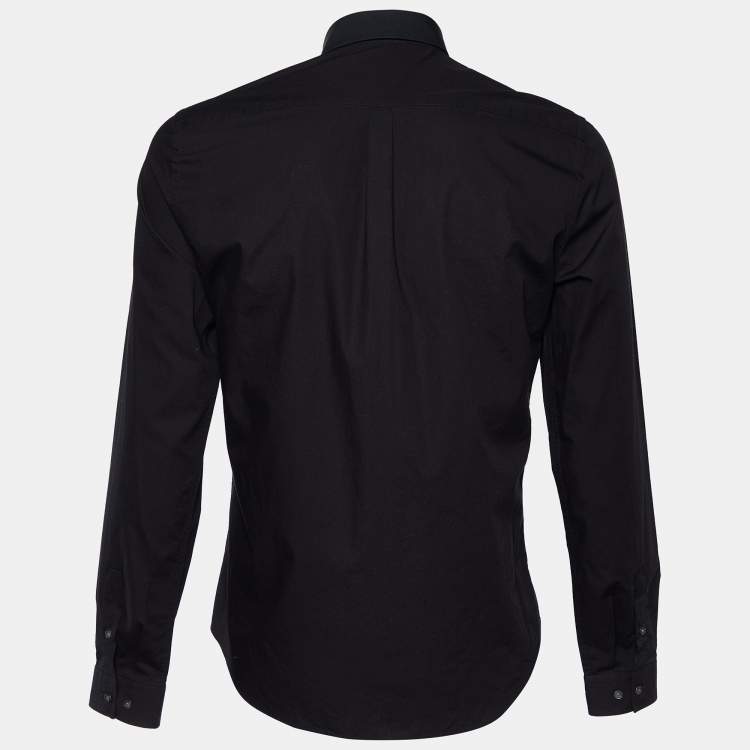 Pre Owned McQ by Alexander McQueen Black Fire Printed Cotton Button Front Shirt L