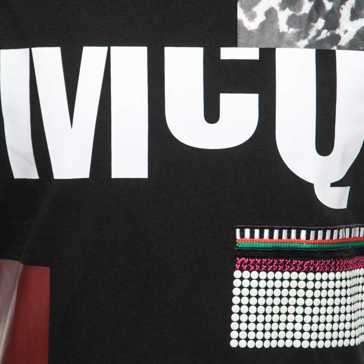 Pre Owned McQ by Alexander McQueen Black Logo Printed Cotton T-Shirt L