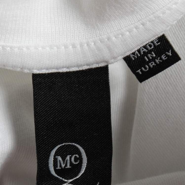 Pre Owned McQ by Alexander McQueen White Logo Print Cotton Crew Neck T-Shirt XS