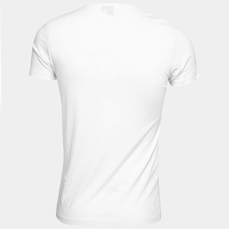 Pre Owned McQ by Alexander McQueen White Logo Print Cotton Crew Neck T-Shirt XS