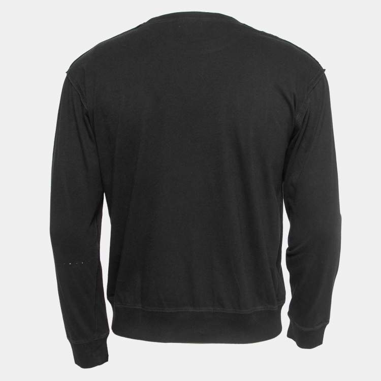 Pre Owned McQ by Alexander McQueen Black Printed Cotton Knit Crew Neck T-Shirt S