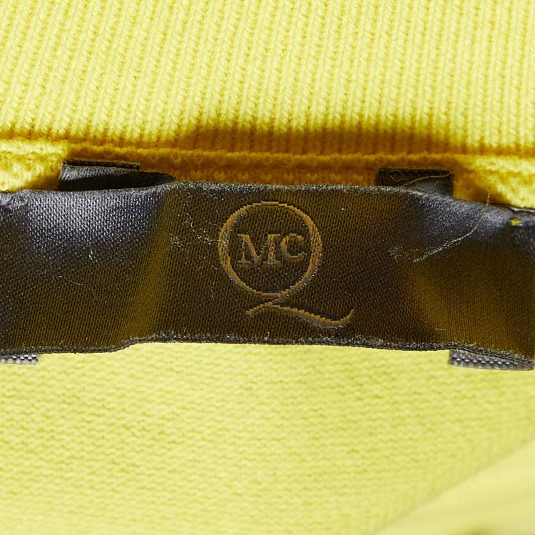 Pre Owned McQ by Alexander McQueen Yellow Cotton Pique Logo Patch Polo T-Shirt M