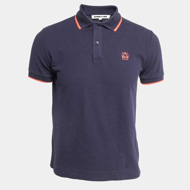 McQ by Alexander McQueen Navy Blue Cotton Pique Polo T Shirt S TLC