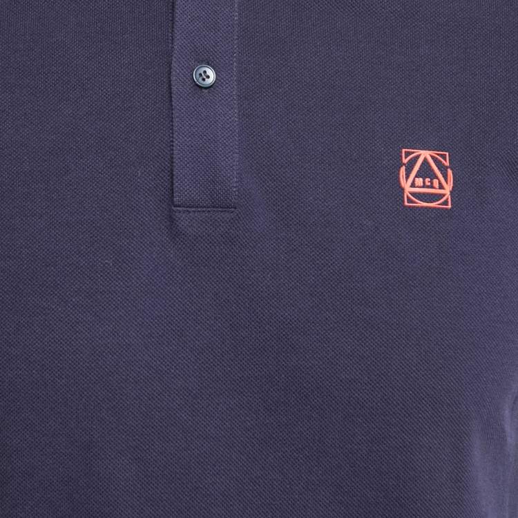 Pre Owned McQ by Alexander McQueen Navy Blue Cotton Pique Polo T-Shirt S