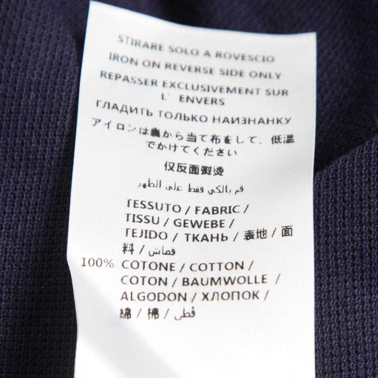 Pre Owned McQ by Alexander McQueen Navy Blue Cotton Pique Polo T-Shirt S