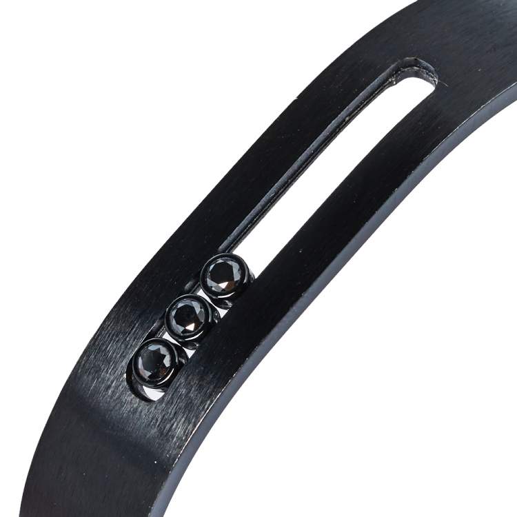 Pre Owned Messika Move Black Diamond Titanium Open Cuff Bracelet M
