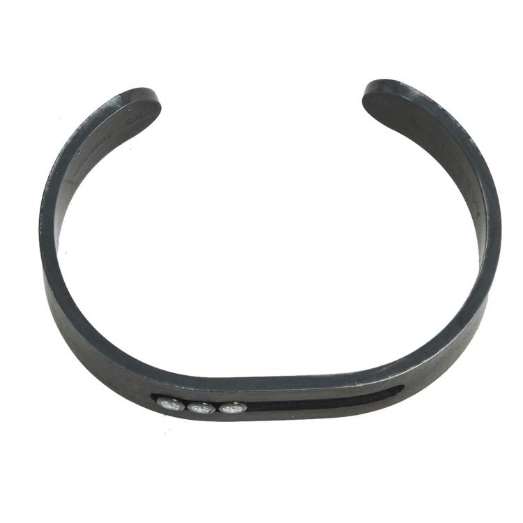 Pre Owned Messika Move Diamond Titanium Graphite Open Cuff Bracelet XS