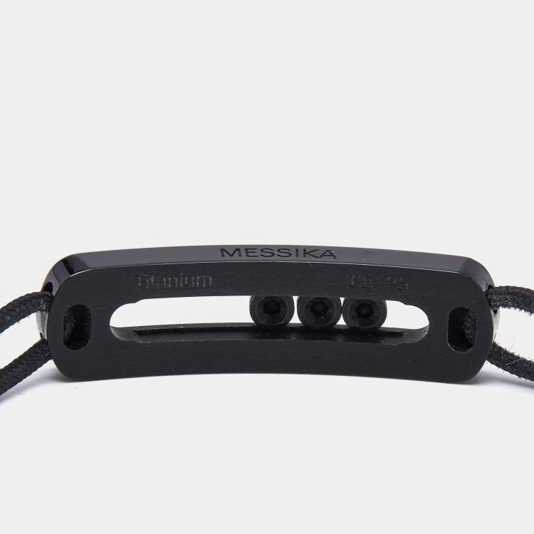 Pre Owned Messika Move Titanium Black Diamond Cord Bracelet