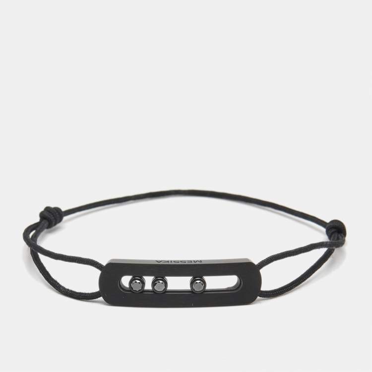 Pre Owned Messika Move Titanium Black Diamond Cord Bracelet