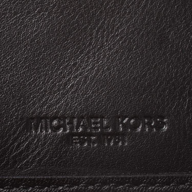 Pre Owned Michael Kors Black Canvas Bifold Wallet