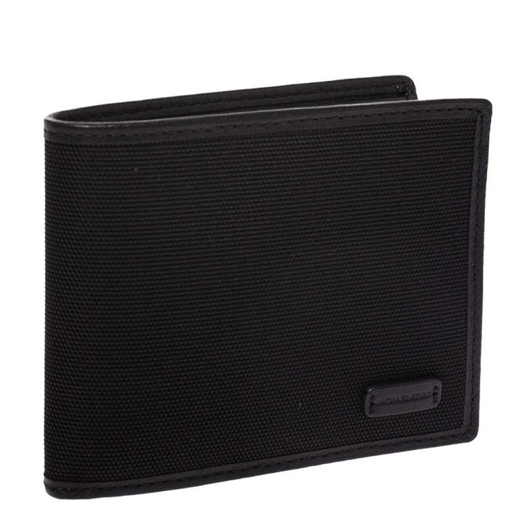 Pre Owned Michael Kors Black Canvas Bifold Wallet