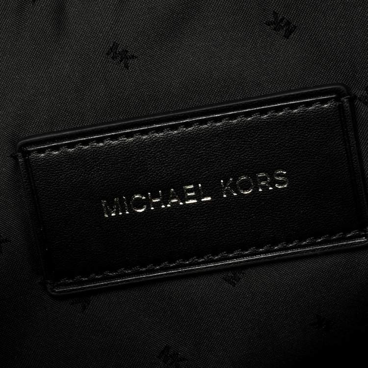 Pre Owned Michael Kors Navy Blue Leather Cooper Double Zip Casual Briefcase 