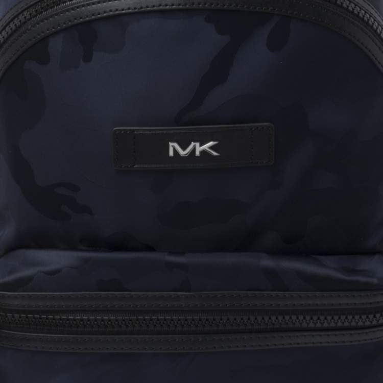 Pre Owned Michael Kors Blue/Black Nylon and Leather Kent Backpack