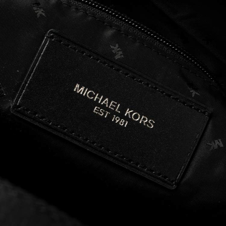 Pre Owned Michael Kors Black Nylon and Leather Kent Sport Convertible Backpack to Duffel Bag