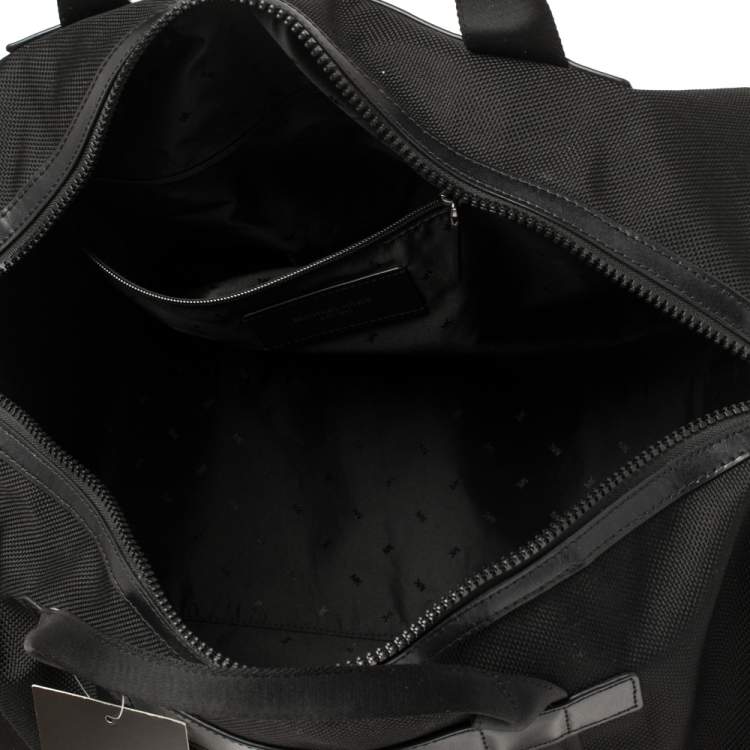 Pre Owned Michael Kors Black Nylon and Leather Kent Sport Convertible Backpack to Duffel Bag