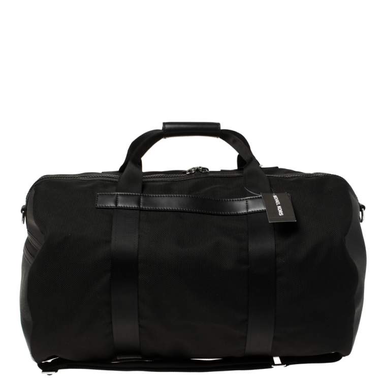 Pre Owned Michael Kors Black Nylon and Leather Kent Sport Convertible Backpack to Duffel Bag