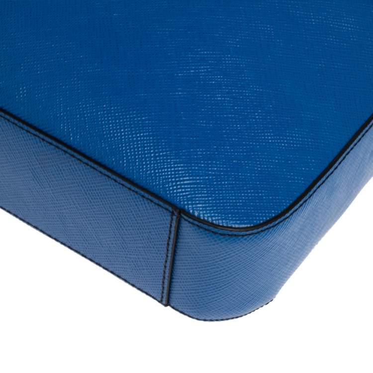 Pre Owned Michael Kors Atlantic Blue Leather Harrson Briefcase