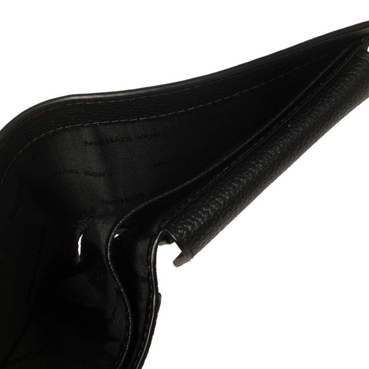 Pre Owned Michael Kors Black Leather Andy Bifold Wallet 
