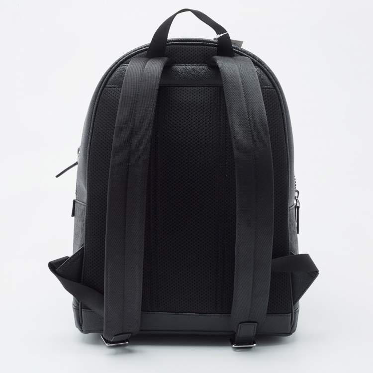 Pre Owned Michael Kors Black Signature Coated Canvas Striped Cooper Backpack