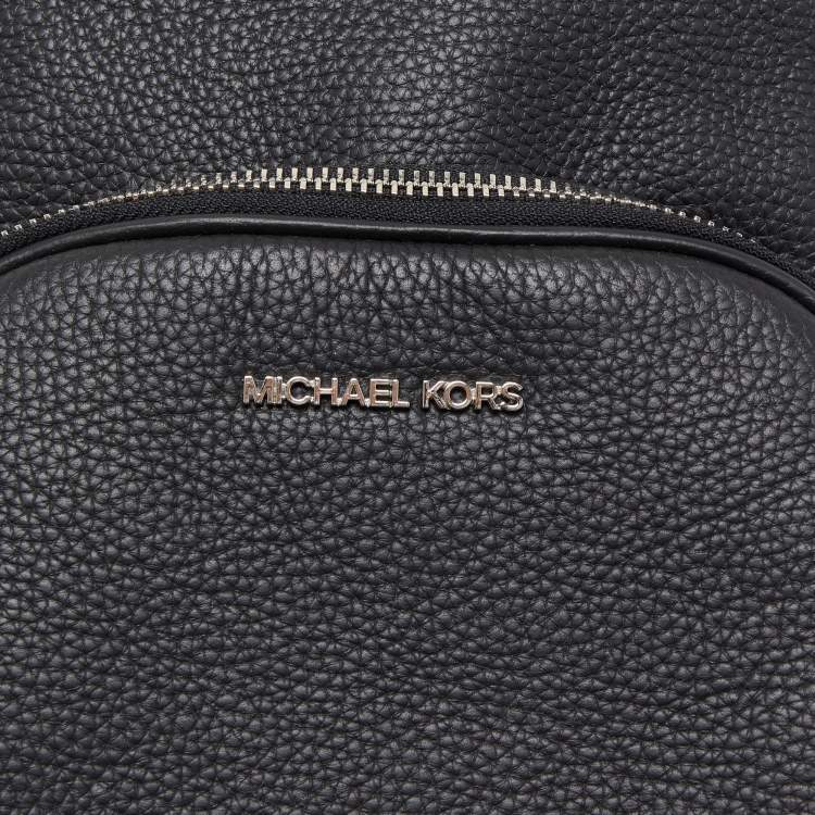 Pre Owned Michael Kors Black Leather Commuter Sling Bag