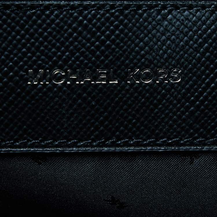 Pre Owned Michael Kors Black Leather Cooper Double Zip Casual Briefcase