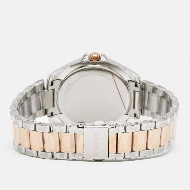 مملوكة مسبقًا Michael Kors Kacie MK6185 Blue Dial Two Tone Stainless Steel Men's Wristwatch 39 mm