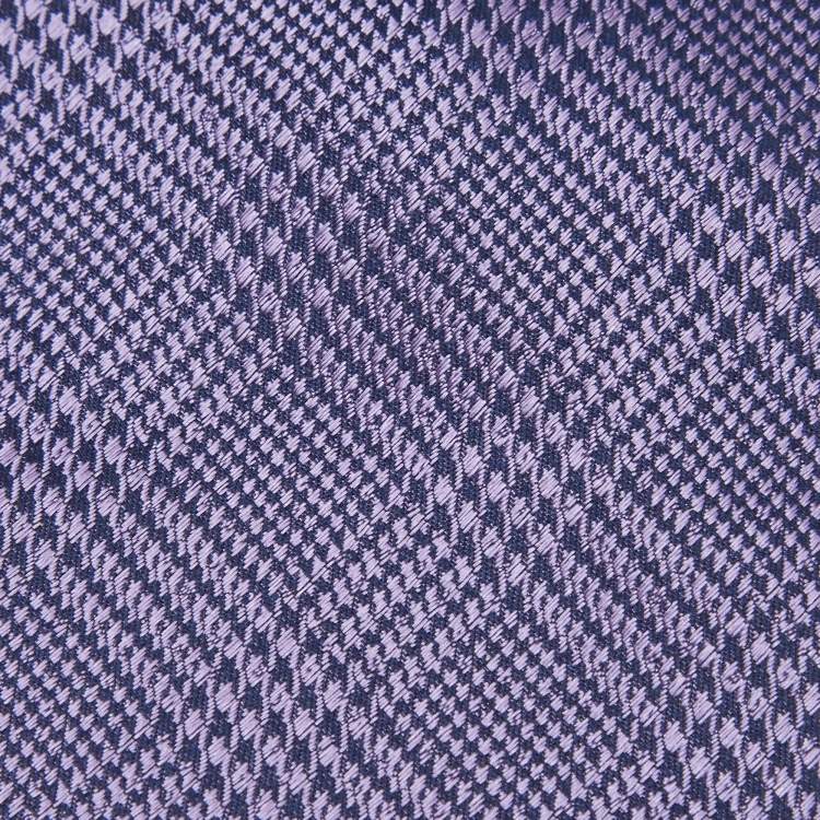 Pre Owned Michael Kors Purple Kai Checks Silk Tie 