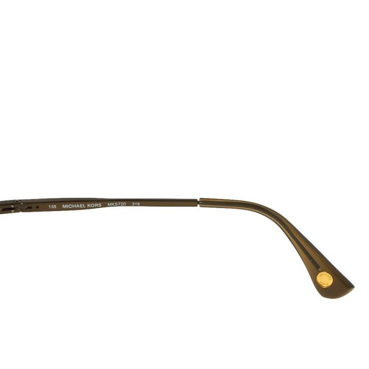 Pre Owned Michael Kors Bronze Tone Titanium / Green Gradient MKS720 Aviator Sunglasses
