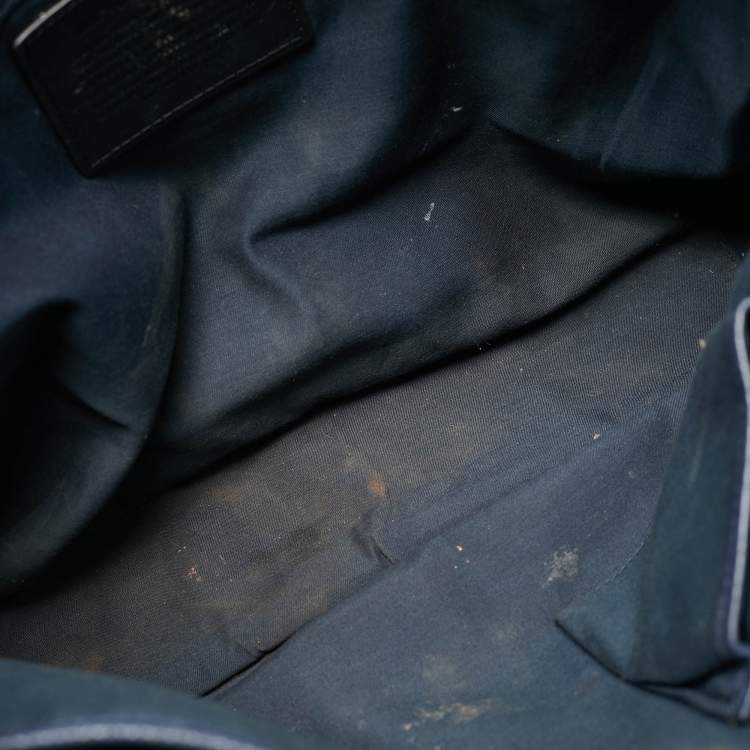 Pre Owned Michael Kors Russel Navy Blue Leather Briefcase