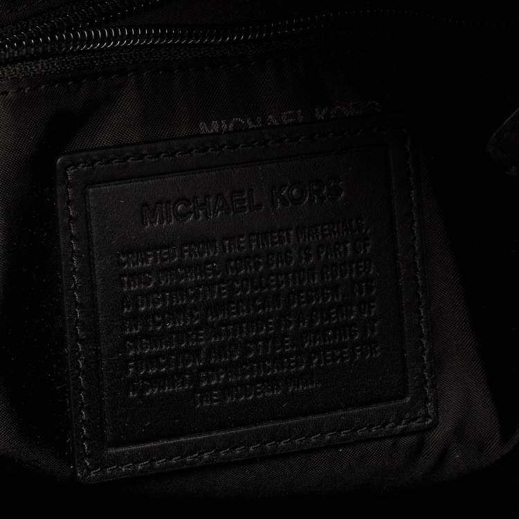 Pre Owned Michael Kors Orange/Black Quilted Neoprene And Leather Odin Backpack