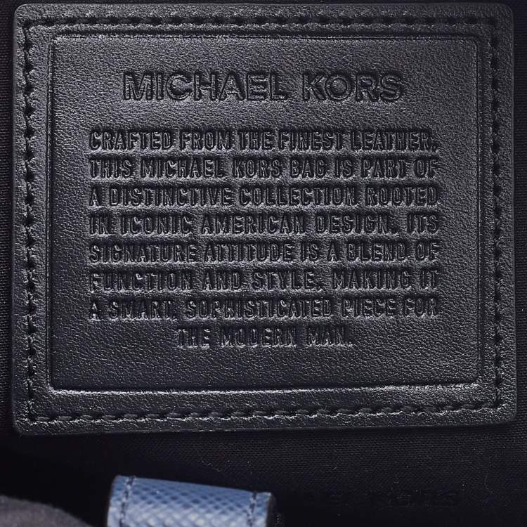 Pre Owned Michael Kors Navy Blue Saffiano Leather Harrison Briefcase Bag