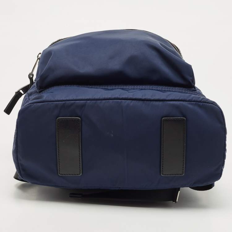 Pre Owned Michael Kors Navy Blue/Black Nylon and Leather Kent Backpack