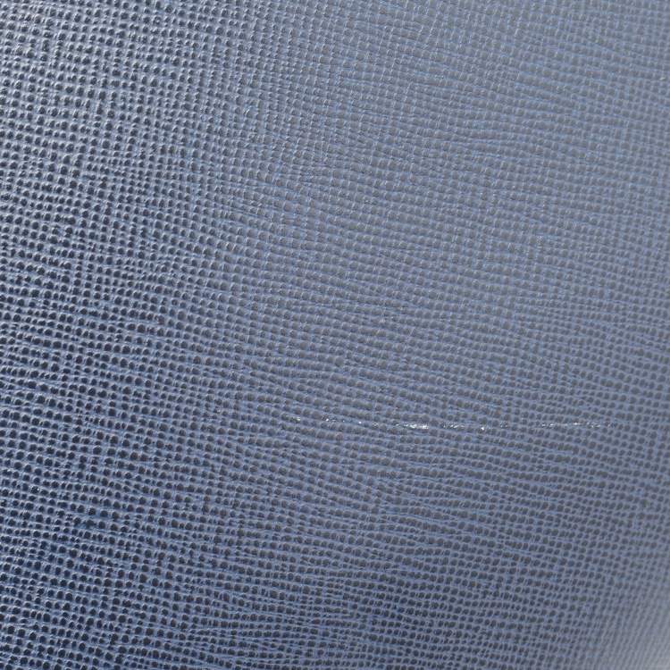 Pre Owned Michael Kors Navy Blue Leather Briefcase