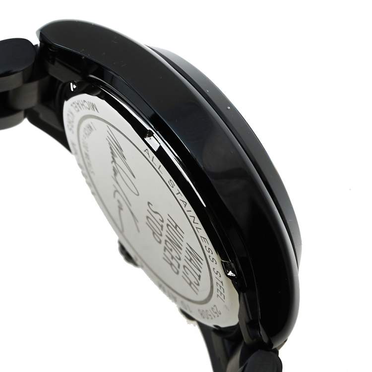 Pre Owned Michael Kors Black PVD Coated Stainless Steel Watch Hunger Stop MK6271 Unisex Wristwatch 40 mm