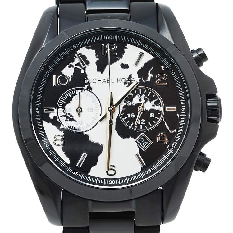 Pre Owned Michael Kors Black PVD Coated Stainless Steel Watch Hunger Stop MK6271 Unisex Wristwatch 40 mm