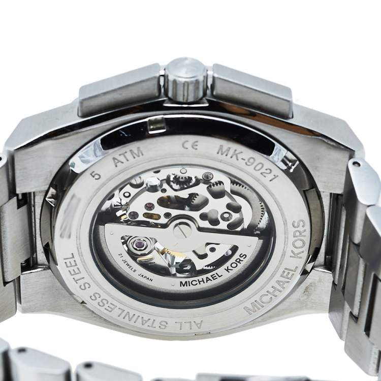 Utænkelig Lærd emne Michael Kors Grey Stainless Steel Transparent Wilder Skeleton MK9021 Men's  Wristwatch 44 mm Michael Kors | TLC